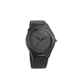 TJW Men's Sport & Fashion Wooden Watch with Crazy Horse Leather Strap Ebony Color