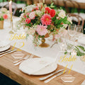 Ourwarm Clear Hexagon Cards Gold Wedding Decorations Acrylic Holders Table Number for Wedding