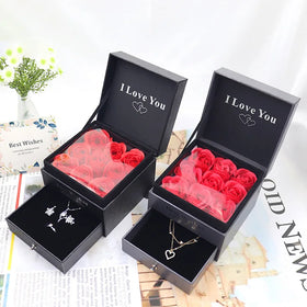 2023 Hot Selling Mothers Day Gift Set Valentines Day Gift Boxes Luxury Rose Drawer Jewelry Packaging Paper Box
