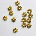 Wholesale 6mm 24K Triple Gold Plated Flower Spacer Beads for DIY Jewelry Making