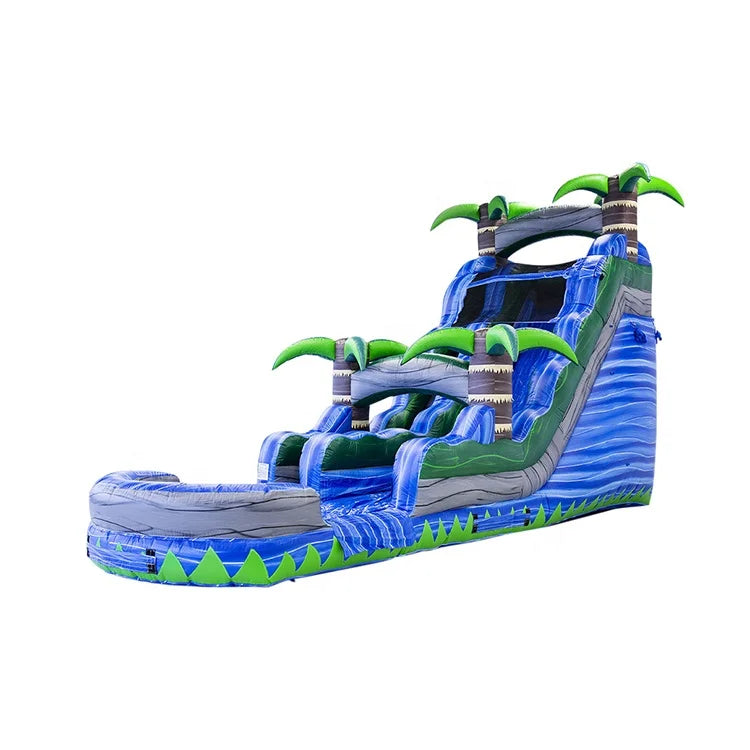 Magic Large Blue Crush PVC Inflatable Water Slide with Bouncy Castles for Public Gardens & Airports