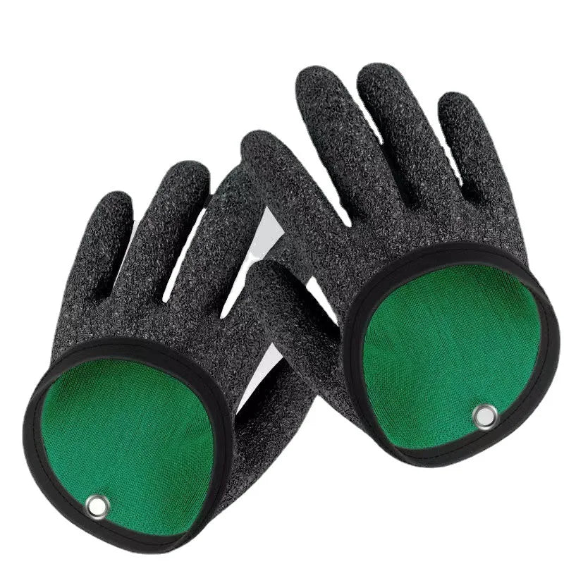 New Design Right Left Hand Anti Slip Waterproof Soft Latex Fishing Gloves With Magnetic Buckle for Catch Fish