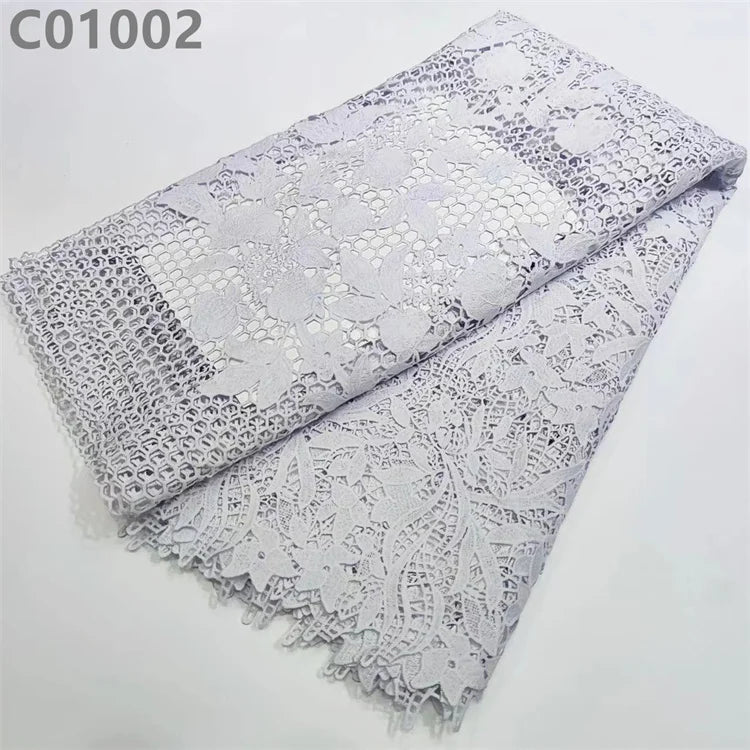 White Guipure Lace Dresses Women Fabric Water Soluble Guipure Cord Bridal Laces for Wedding Lace Fabric