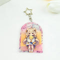 Custom Digital Photo Acrylic Quicksand Oil Floating Eco-friendly Keychains Charms Thicken Anime Liquid Plastic Cartoon Glitter