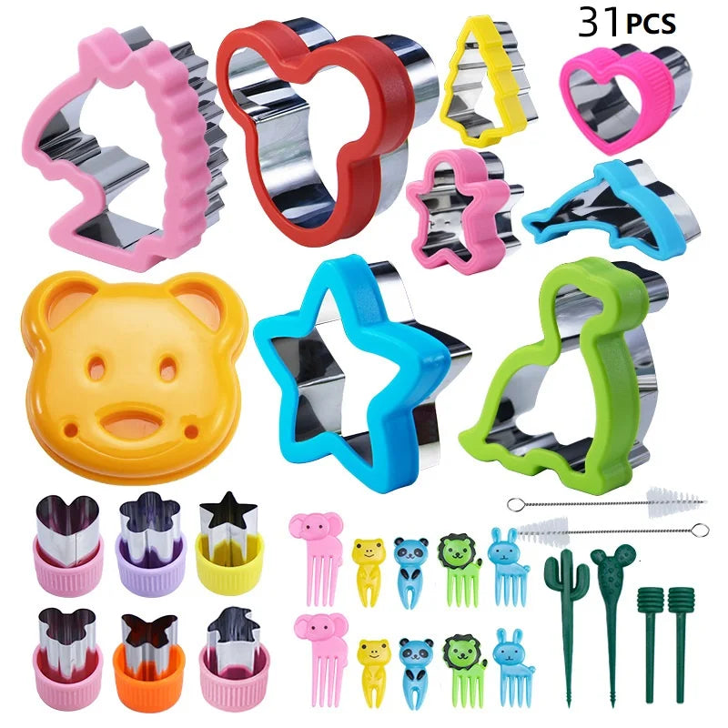 Hot Sale Stocked Kids 55set/43set/31set Lunch Bento Box Accessories Plastic Cute Animal Food Picks for Kids