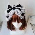 Latest Design Gothic Lolita Bridal Headwear Fabric Hair Accessories for Girls Big Bow Lolita Wedding Headband with Lace
