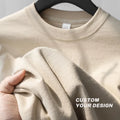 Unisex High Quality Wholesale 100% Cotton Men T-Shirts Plain Custom Screen Printed Beige Blank Short Sleeve Contrast T-Shirt