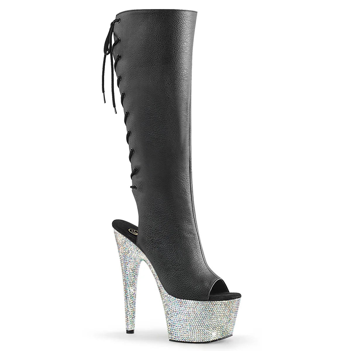Transparent Boots New Spring and Summer Platform Pole Dance 17 cm Thin Heel Model Walk Crystal Diamond Rhinestones Show Boots