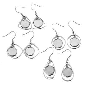 Stainless Steel Earring Cabochon Stones Setting Post Cup Blank Earring Bezel Setting Surgical Steel Post Findings