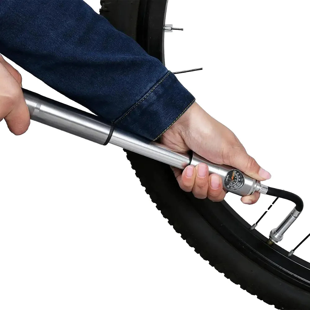 Portable Mini Bicycle Air Pump with Pressure Gauge for Inflating Bikes and Bicycles Accessory