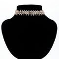 Classic Gold Plated Fishbone Sketch Rhinestone Choker Women's Necklace Jewelry for Party or Gift Style