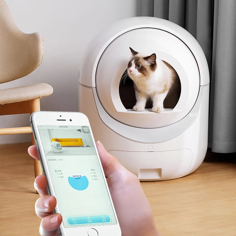 Hidden Closed Furniture Plastic Pet Fully Enclosed Large Self Cleaning Automatic Litter Box Toilet