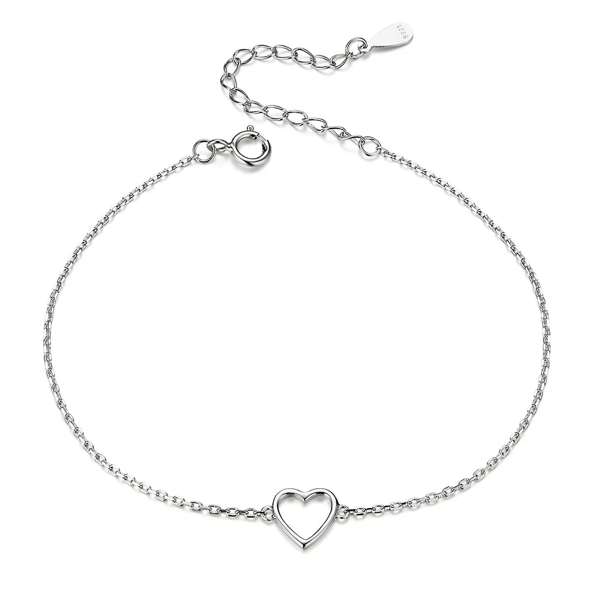 S925 Love Shape Bracelet 2022 New Arrival 100% Real 925 Sterling Silver Hollow Heart Bracelet for Women Birthday Gift SCB159
