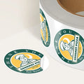 Custom Logo Sticker Custom Printed PVC Synthetic Paper Adhesive Vinyl Waterproof Round Circle Roll for Packaging Labels