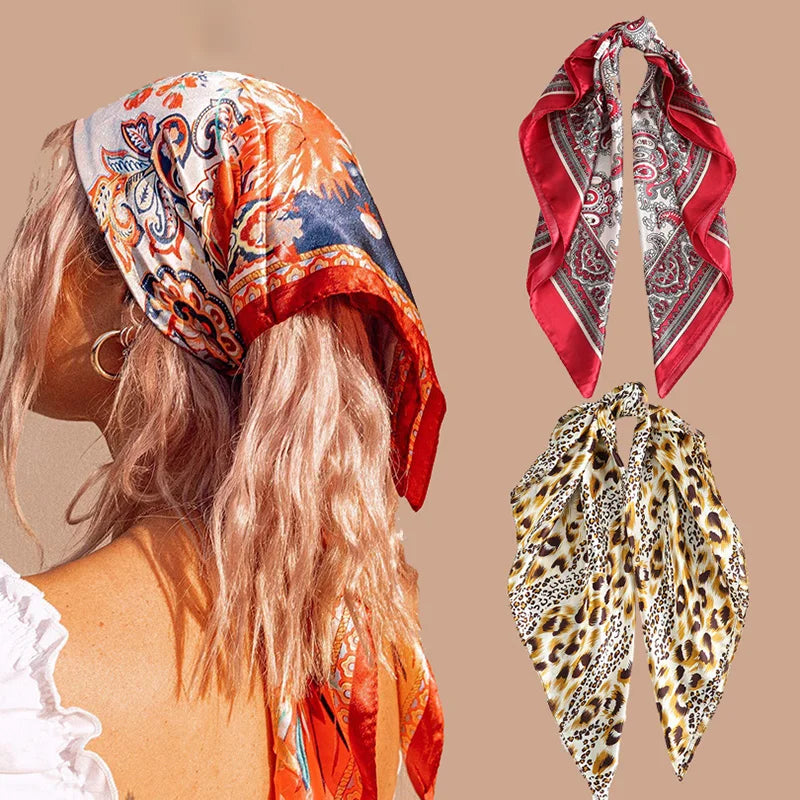 1060 Wholesale 50*50cm Fashion Digital Printed Small Square Satin Scarf