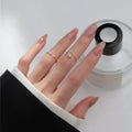 Korean Version Women Trendy Vintage Open Rings Simple Single Zircon Adjustable S925 Silver Anniversary Engagement Ring Brilliant