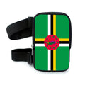 Custom Dominica Flag Design PU Waist Pouch Thigh Bag for Women Leg Bag for Carnival Outdoor Sports