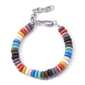 Wholesale Stainless Steel Chain Colored Volcanic Stone Bracelet Jewelry Handmade High Grade Titanium Steel Bracelet