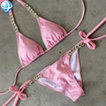 Rustproof Glass Strass Bikini Connectors Rhinestones Swimwear Strap Chain Accessories for Bikini Underwear Swimwear Accessories