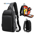 Portable USB Sling Shoulder Bags Fashion Chest Messenger Bag With Customized Logo