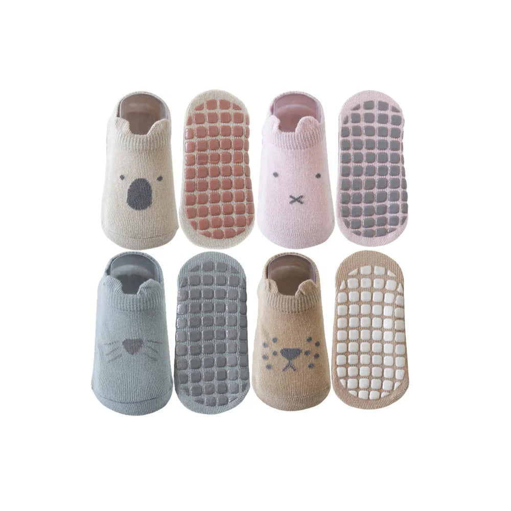 Wholesale Summer Cute Cartoon Animal Pattern Floor Socks Baby Toddler Grip Anti Slip Cotton Socks