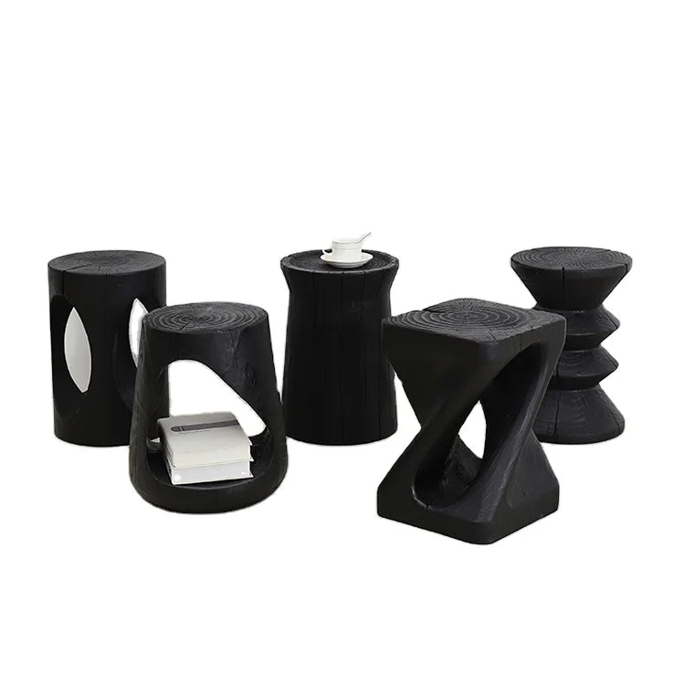 Customized Nordic Solid Wood Stool Hotel Decoration Base Creative Wooden Round Bench American Low Stool Stump