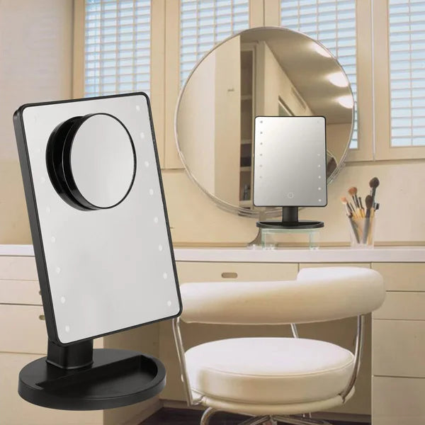 Portable LED Cosmetic Lighted Mini Makeup Mirror with Lighting Travel-friendly Makeup Mirror