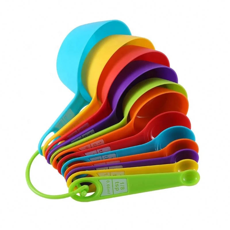 Hot Selling 12 Pcs Plastic Measuring Spoon and Measuring Cups Set for Measuring Dry Liquid Ingredients Baking Kitchen Tools