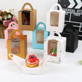 New Product Paper Box Mini Purple Gold Color White Black Pink Single Cupcake Box with Window