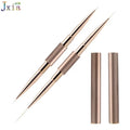 Double Ended Champagne Gold Metal Handle Rose Gold Ferrule Detailing Liner Nail Art Brush