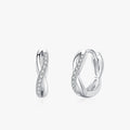 Ailmay 925 Sterling Silver Romantic Infinite Love Clear Zircon Hoop Earrings for Women Romantic Wedding Engagement Jewelry Gift
