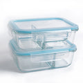 JM High Borosilicate Food Storage Containers Fresh Lunch Box Camping Kitchen Storage Boxes & Bins with Lids Divided Glass