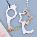 YS Customized  DIY Star Hollow Crown Keychain Plaster Mold Key Ring  Accessories Jewelry Making Silicone Mould Handicrafts Tools