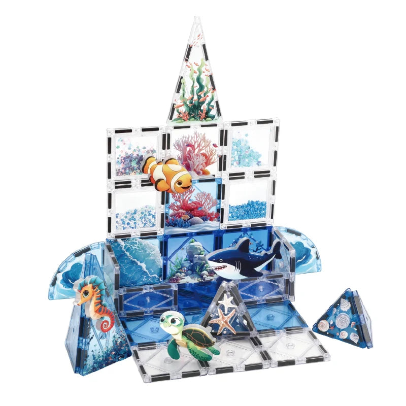 New Arrival OEM ODM Sea Animals Plastic Toy Girl 5 Years Magnet Toy Magnetic Blocks for Toddlers Toys