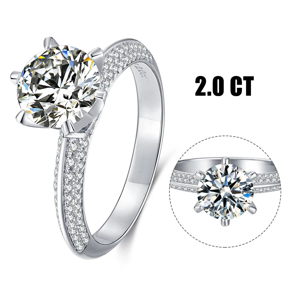 Abiding Jewelry Solid Gold / 925 Silver Customized Jewellery Wholesale 2 CT Moissanite Rings