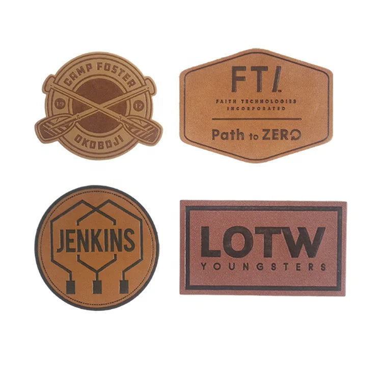 Clothing Tag Labels Supplier Custom Fashion Jeans Pu Leather Patches With Debossed Logo