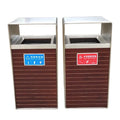 Custom Outdoor Furniture Plastic Wood Trash Garbage Can Outside Street Park Rubbish Waste Bin Commercial Recycling Dust Bin