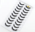 New Festind H33 10Pairs 5D Faux Mink Hair Handmade False Eyelashes Natural Messy Crisscross Wispy for Big Eye Fake Lashes