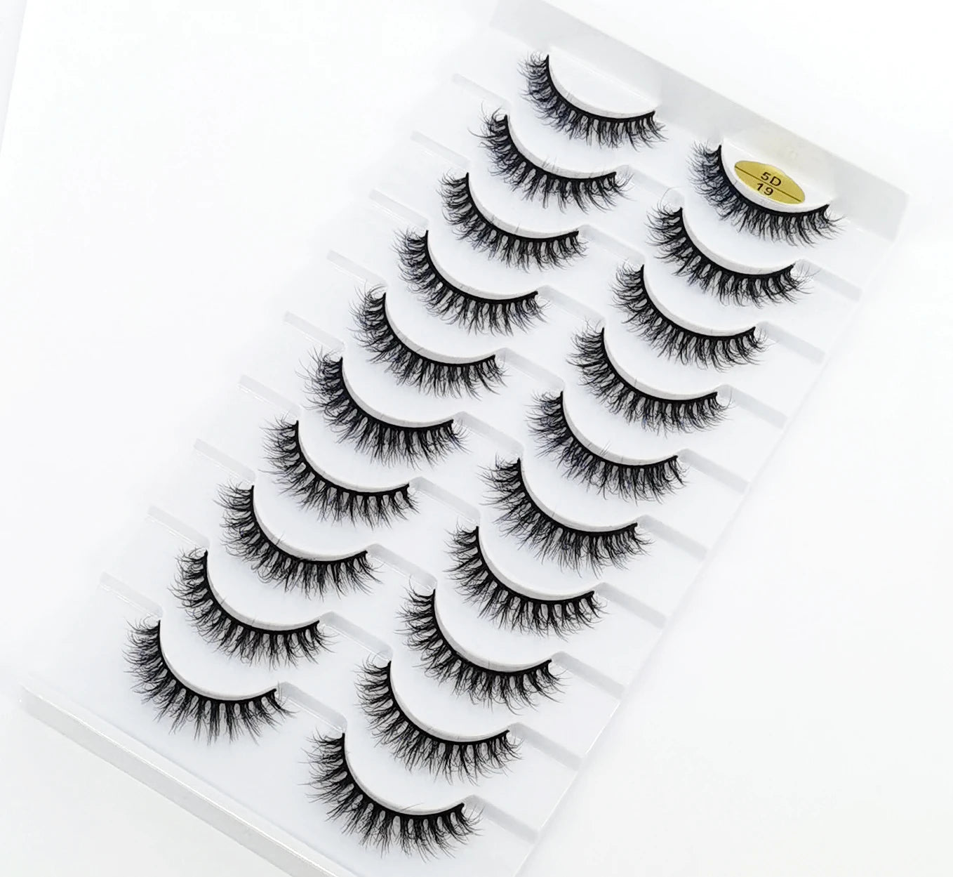 New Festind H33 10Pairs 5D Faux Mink Hair Handmade False Eyelashes Natural Messy Crisscross Wispy for Big Eye Fake Lashes