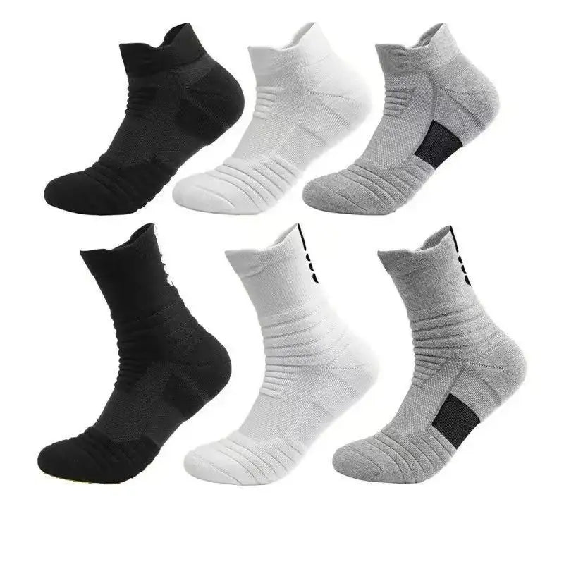 100% Cotton Spring Basketball Running Ankle Socks Thickened Anti-Odor Quick-Drying Outdoor Sports Socks