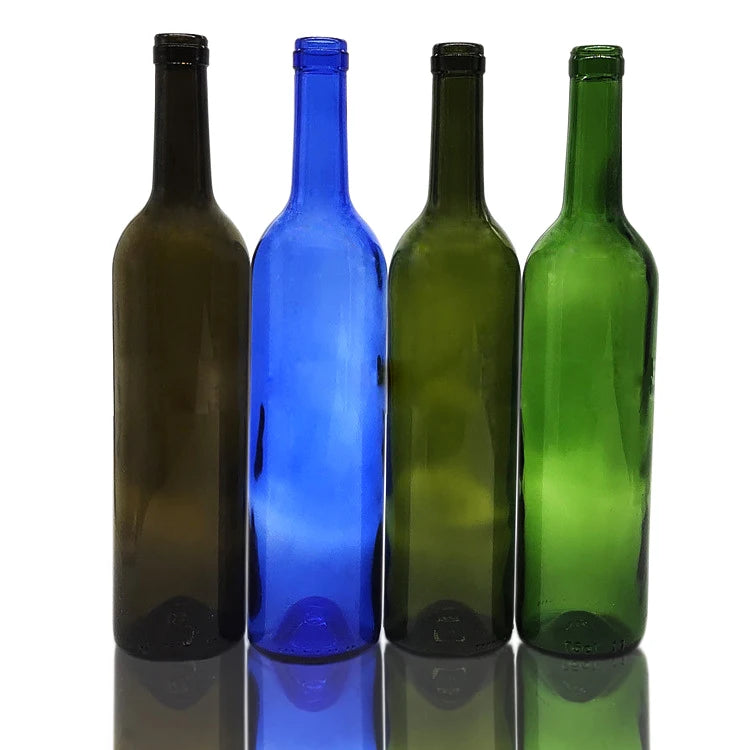 Custom Label 375ml 50cl 750cl 1L Red Ice Wine Champagne Glass Bordeaux Bourgogne Packing Bottle Ambre Vert Noir Bouteille De Vin