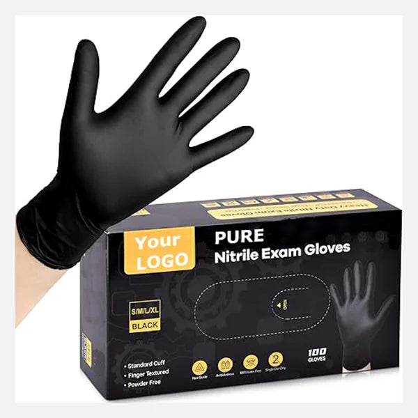9 Inches Blue Black 100% Nitrile Gloves Barber Tattoo Shop Beauty pink Glove Custom Box Latex Free Black Nitrile Gloves