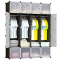 Fashion Modern Plastic Wardrobe Stackable 20 Doors With Shoe RackCombination Armoire Kids Modular Cabinet for Hanging Clothes