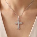 Wholesale Christian God Cross Charm Pendant Rhodium Plated Cubic Zirconia 925 Sterling Silver Unisex Fine Jewelry