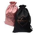 Custom Satin Drawstring Bag with Tote Sealing Handle Jute Silk Nylon for Wig Shoe Dust Gift Promotion with Logo