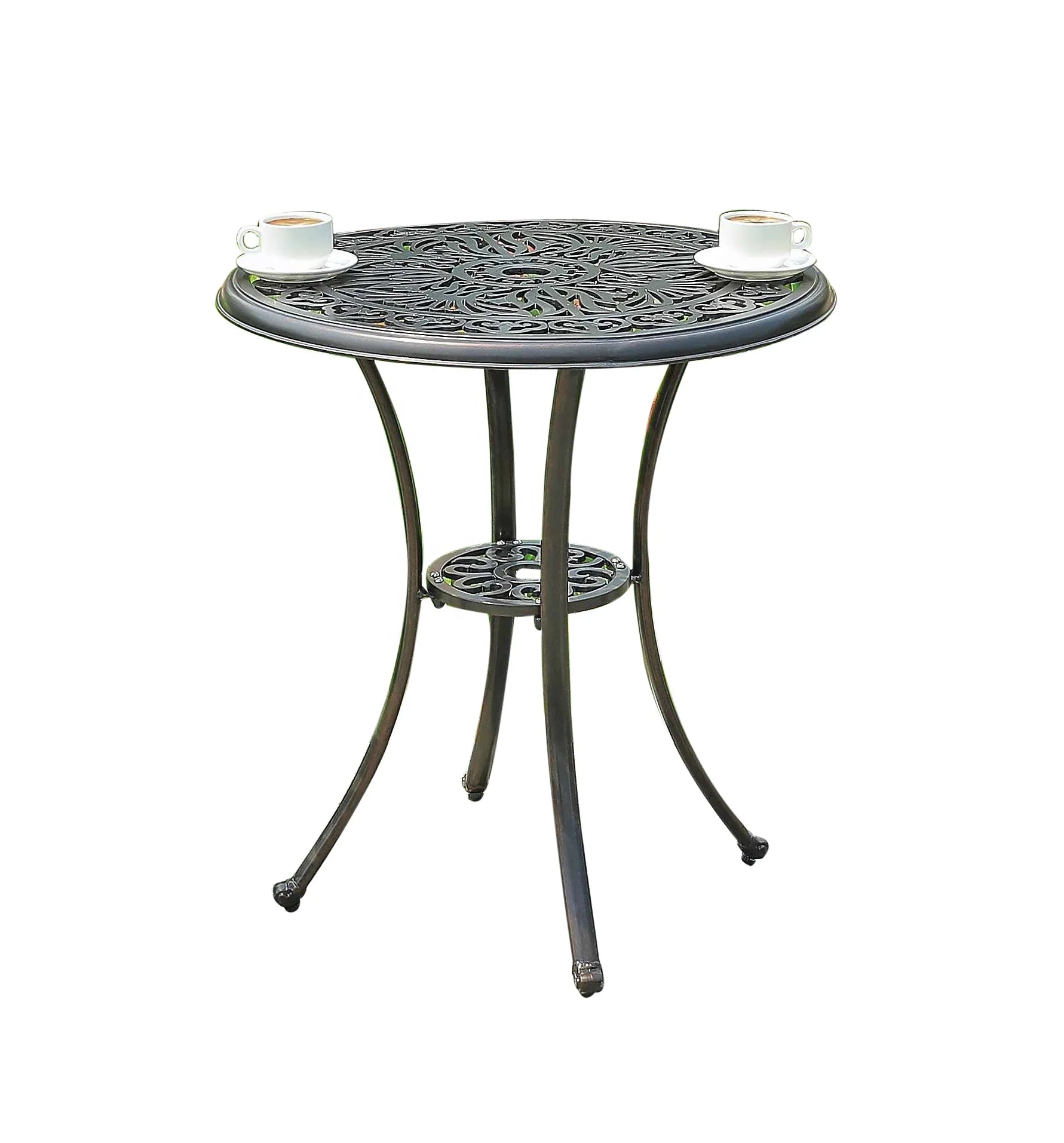 New Outdoor Die-Cast Aluminum Bistro Tables Chairs Waterproof Sun-Proof Terrace for Dining Park Use Exposed Design for
