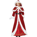Plus Size Christmas Masquerade Miss Santa Claus Cosplay Coetume Xmas Holiday Winter Red Warm Velvet Fancy Dress