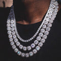 Hip Hop Tennis Necklace 18k Gold Plated Jewelry Iced Out Diamond Clustered Tennis Chain