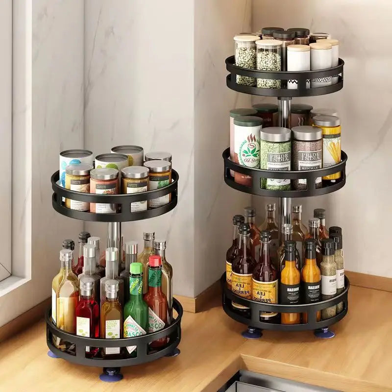 Hot Sale 360 Degree Rotating Kitchen  Storage Organizer Kitchen Desktop Storage Spice Rack
