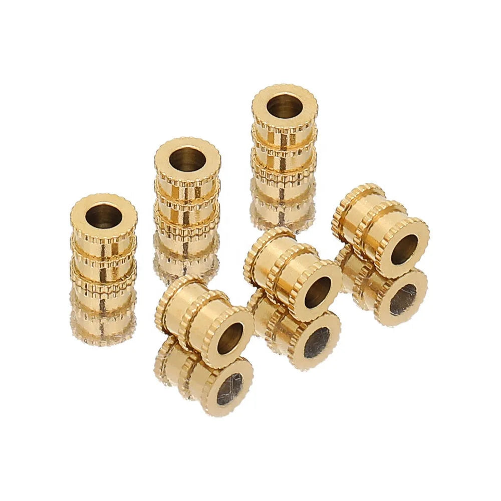 Stainless Steel Big Hole 3mm Loose Beads Grooved Tube Spacer Bead for DIY Bracelets Jewelry Accessories